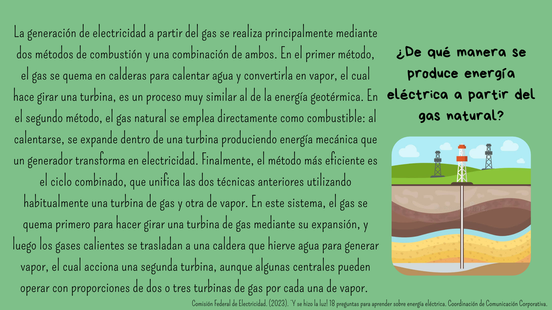 ¿De qué manera se produce energía eléctrica a partir del gas natural?