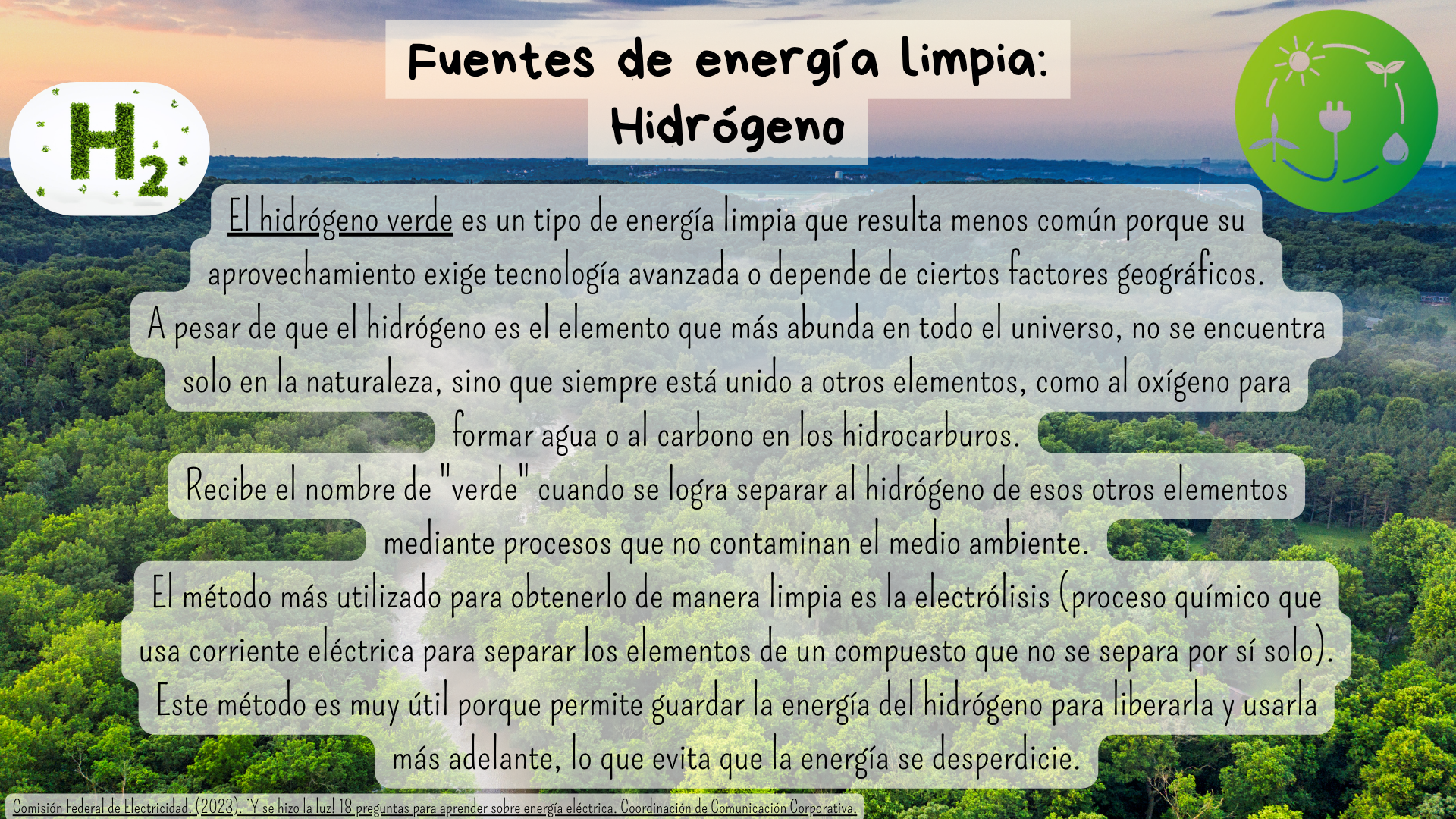 Fuentes de energía limpia: Hidrógeno